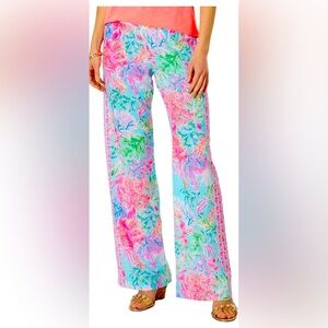 Lilly Pulitzer XL NWT Bal Harbor Palazzo Pants Celestial Blue